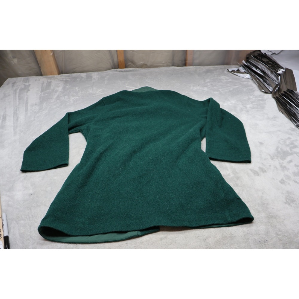 Topo Designs Sweater Women Medium Green Global Wrap Wool Blend Open Front Modern - Picture 5 of 10